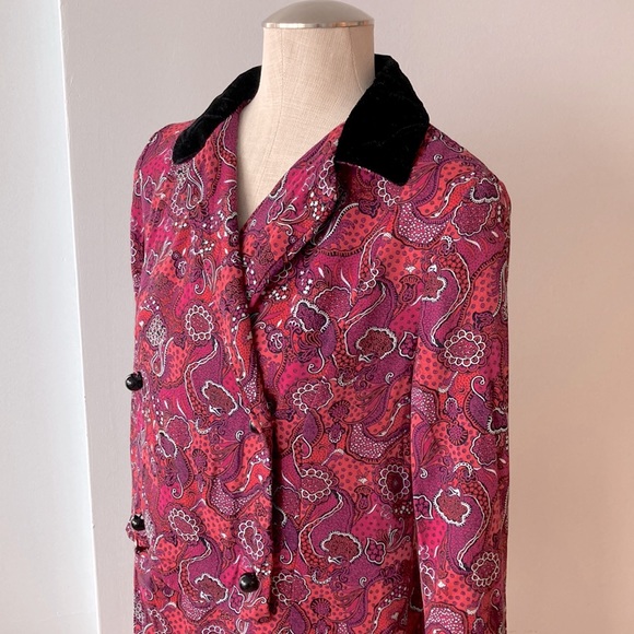 Morton Weiner Montreal vintage fuschia paisley dress - Picture 2 of 9